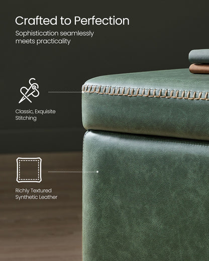 EKHO Collection - Storage Ottoman Bench, Forest Green - HWLEXTRA 