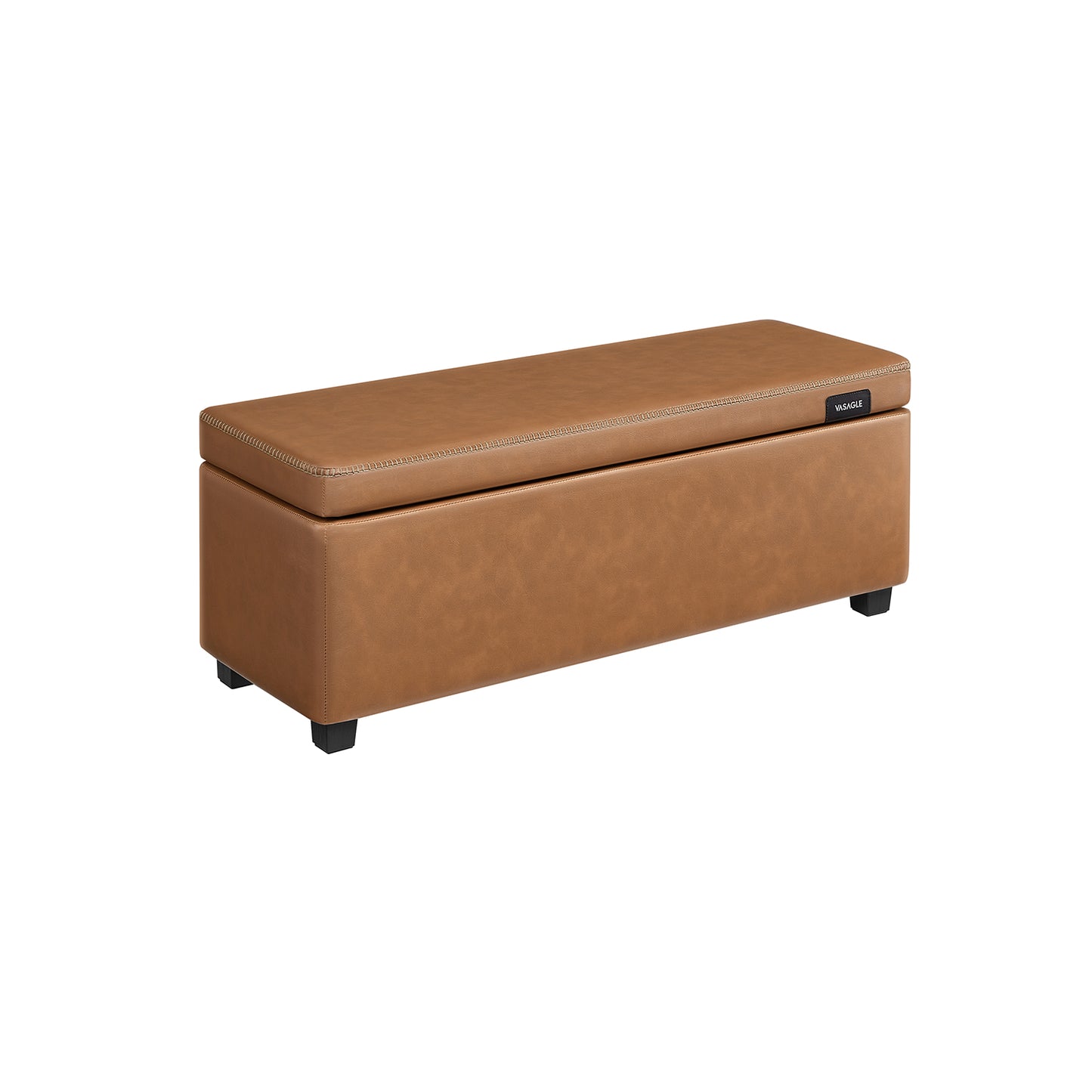 EKHO Collection - Storage Ottoman Bench, Caramel Brown - HWLEXTRA 
