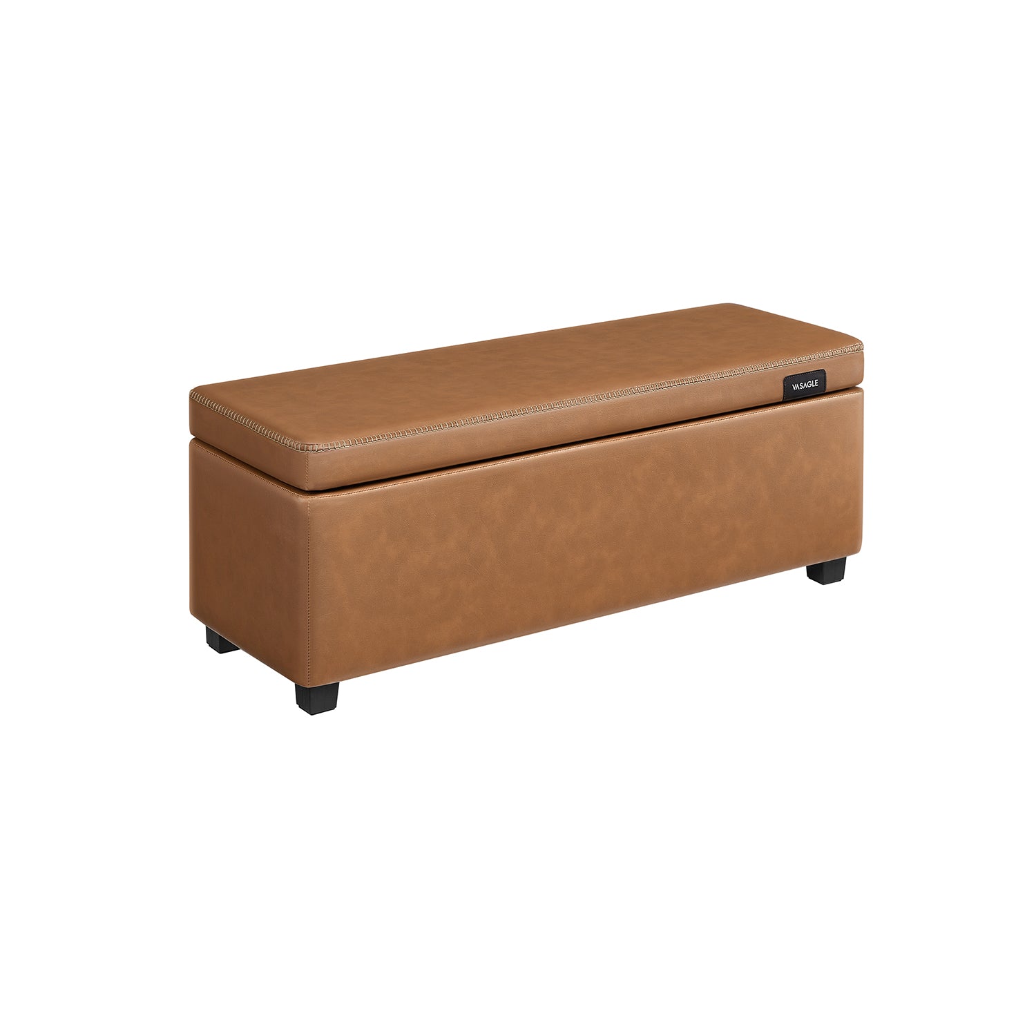 EKHO Collection - Storage Ottoman Bench, Caramel Brown - HWLEXTRA 