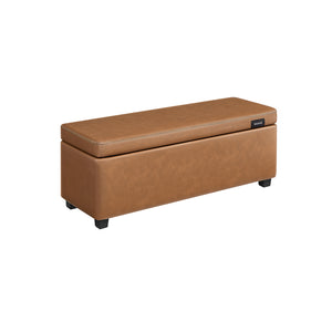 EKHO Collection - Storage Ottoman Bench, Caramel Brown