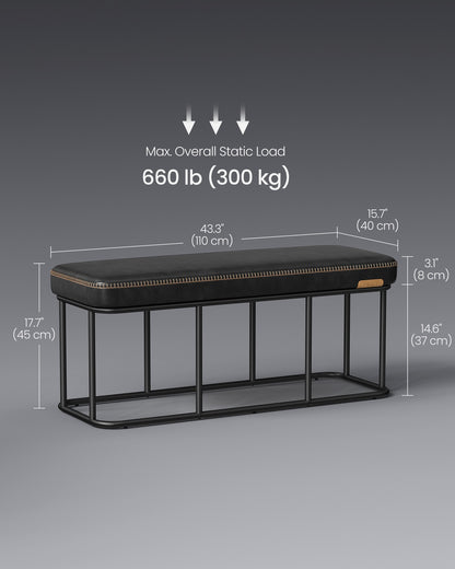 EKHO Collection - Storage Bench with Steel for Entryway
