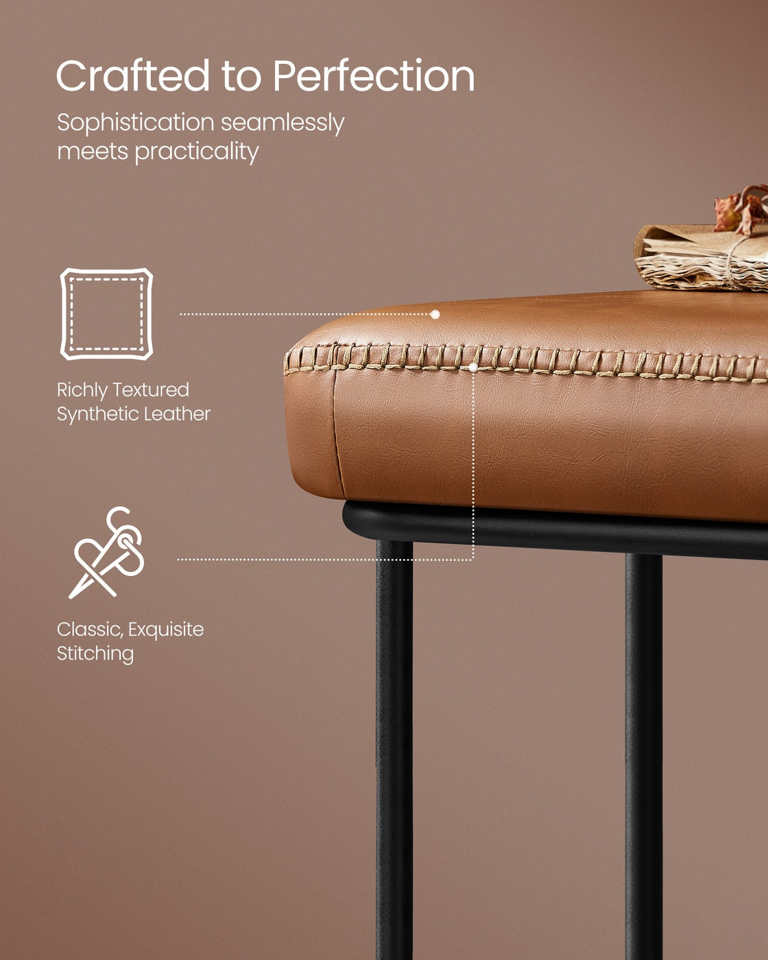 EKHO Collection - Storage Bench with Steel for Entryway