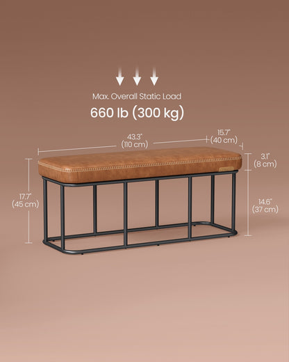 EKHO Collection - Storage Bench with Steel for Entryway