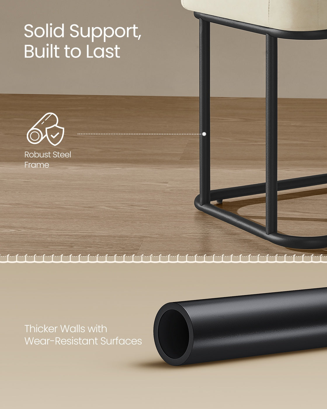 EKHO Collection - Storage Bench with Steel for Entryway