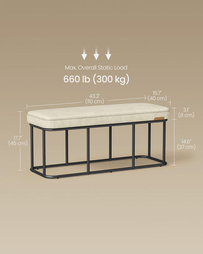 EKHO Collection - Storage Bench with Steel for Entryway