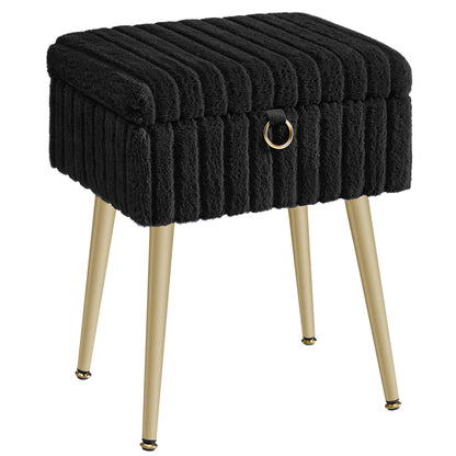 Vanity Stool Chair Faux Fur with Storage - image 1