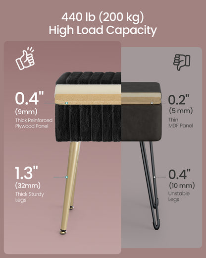 Vanity Stool Chair Faux Fur with Storage - image 6