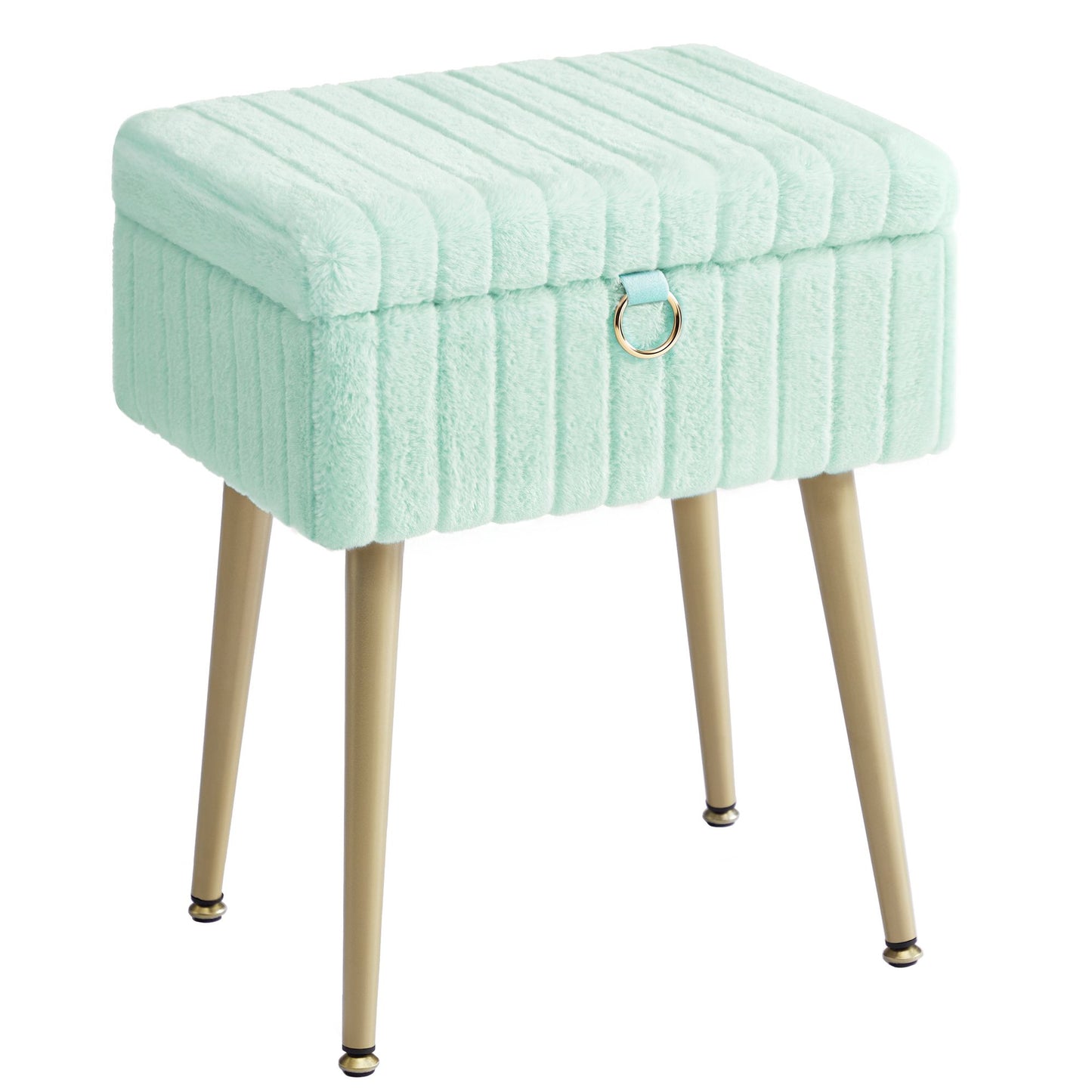 Vanity Stool Chair Faux Fur with Storage - image 7