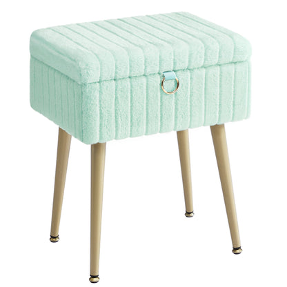 Vanity Stool Chair Faux Fur with Storage - image 7