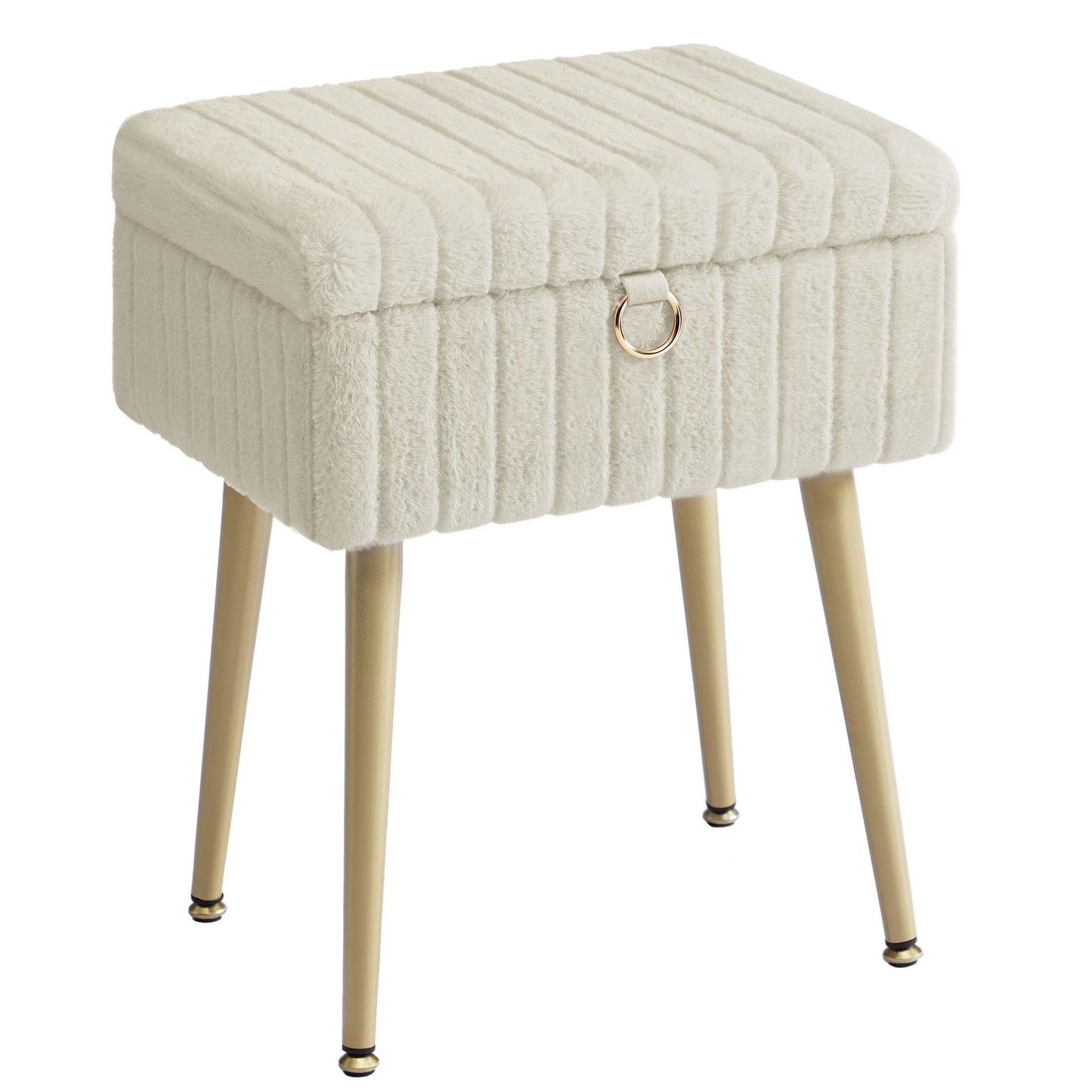 Vanity Stool Chair Faux Fur with Storage - image 12
