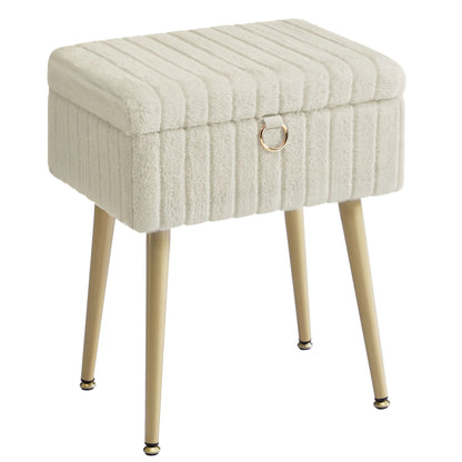 Vanity Stool Chair Faux Fur with Storage - image 12