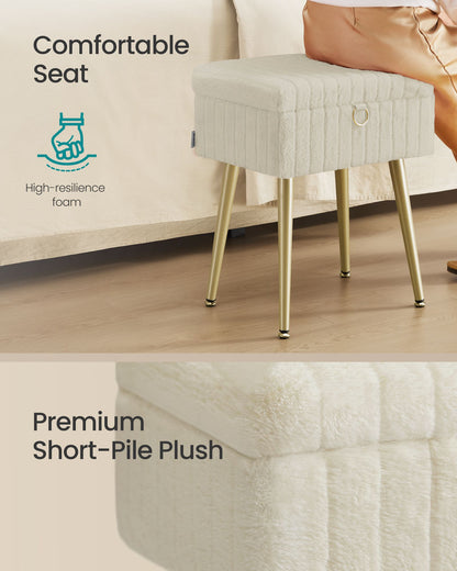 Vanity Stool Chair Faux Fur with Storage - image 14