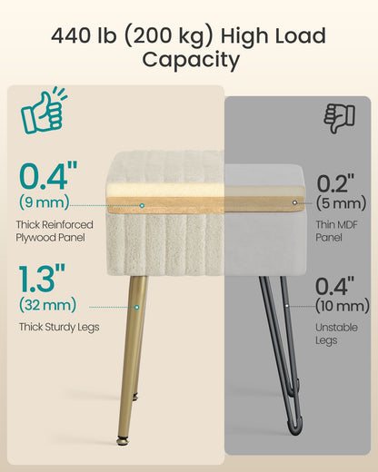 Vanity Stool Chair Faux Fur with Storage - image 17