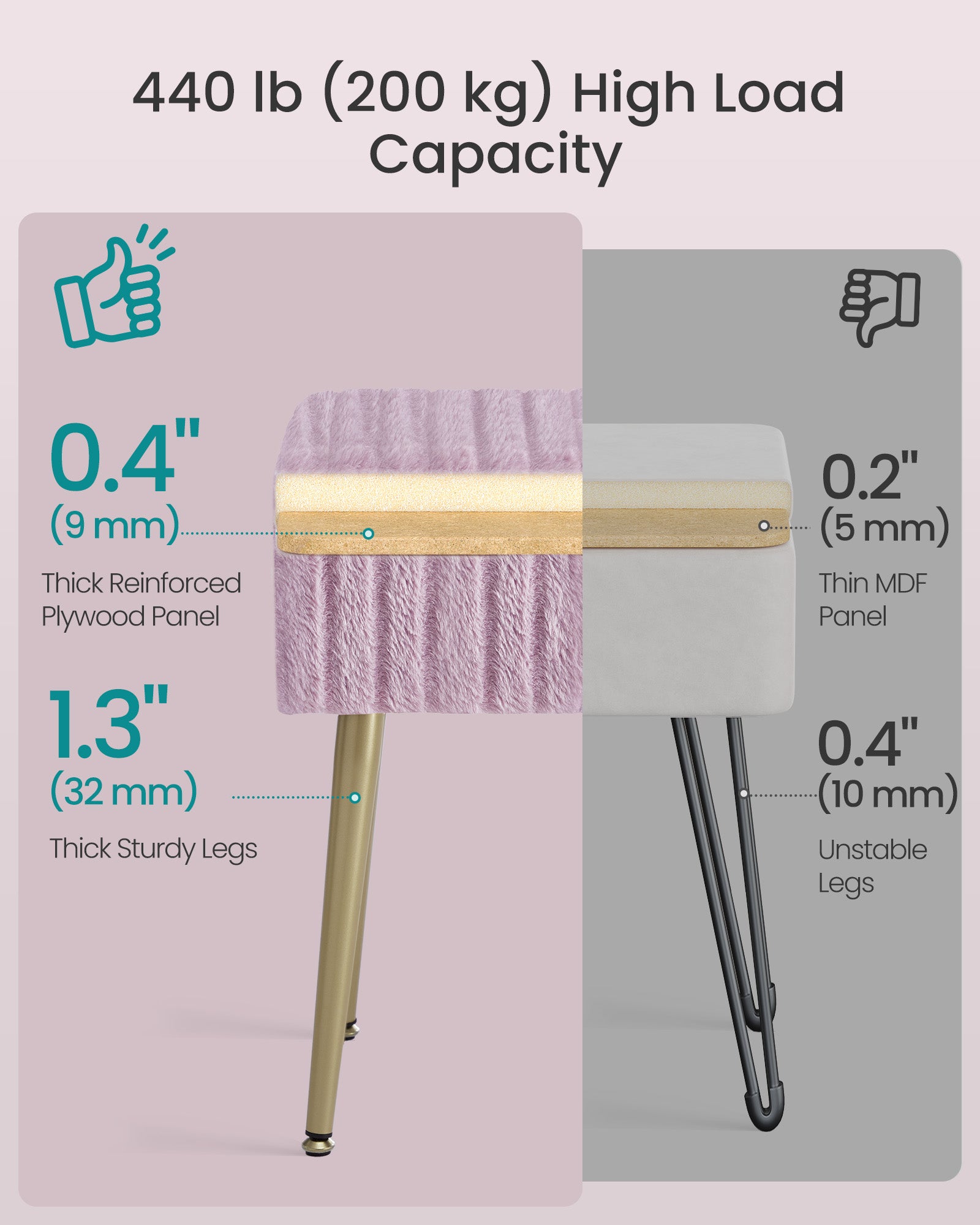 Vanity Stool Chair Faux Fur with Storage - image 22