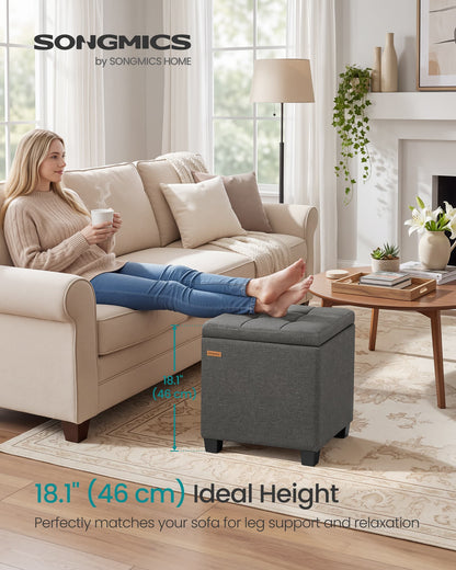 Linen storage ottoman with lid for bedroom or living room - image 2