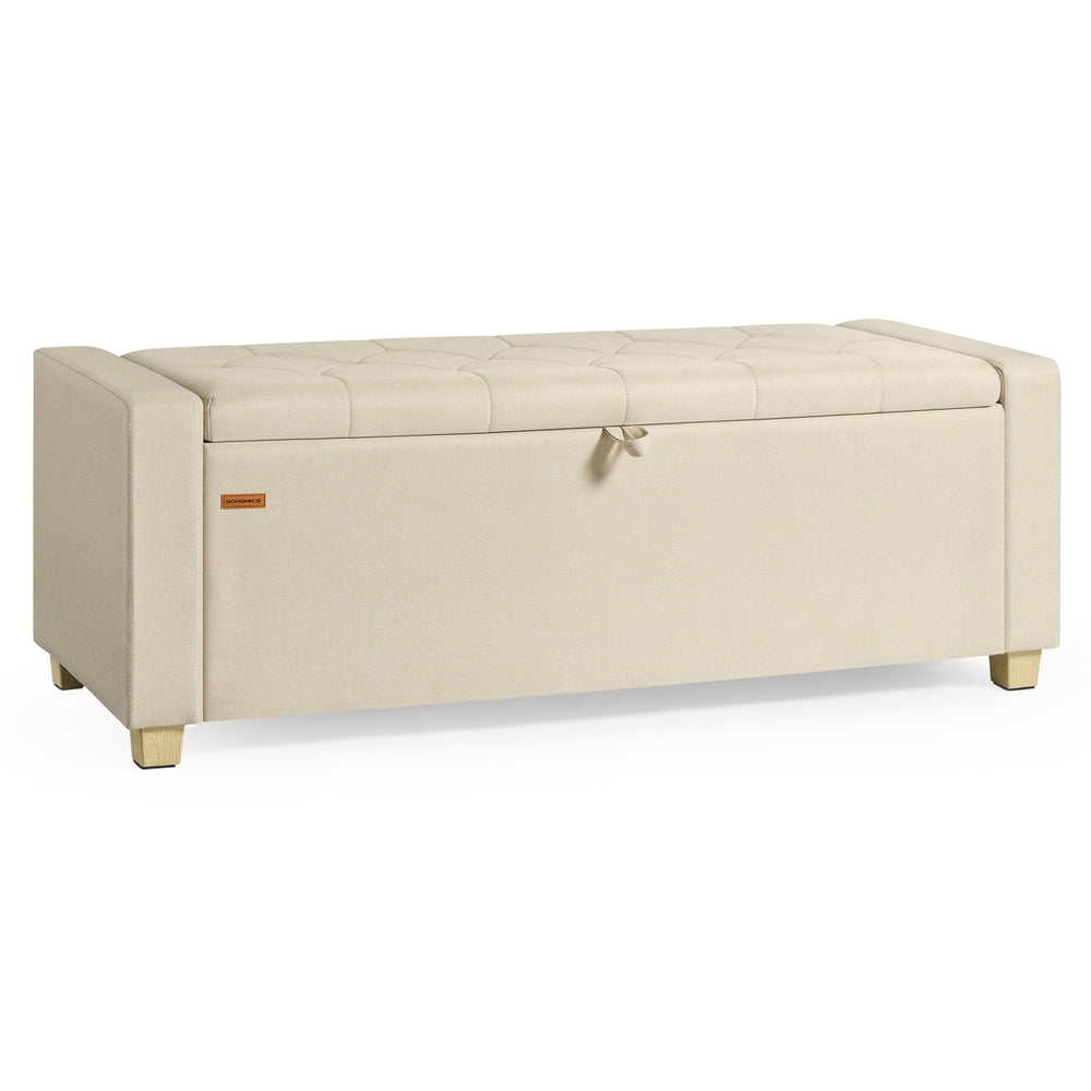 Linen storage ottoman bench for bedroom or living room - image 15