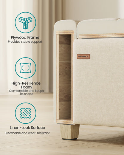 Linen storage ottoman bench for bedroom or living room - image 11