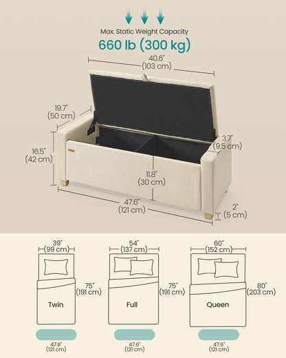 Linen storage ottoman bench for bedroom or living room - image 12