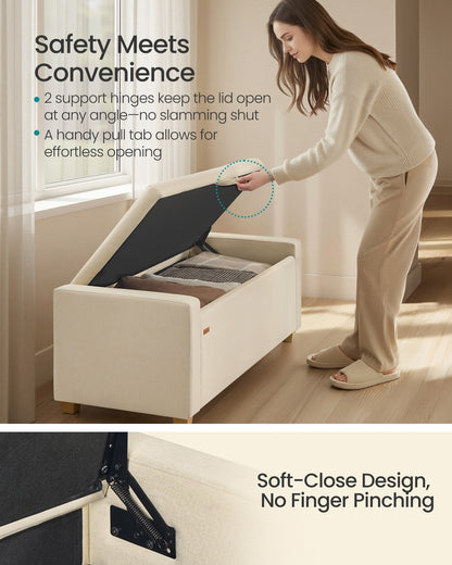 Linen storage ottoman bench for bedroom or living room - image 13