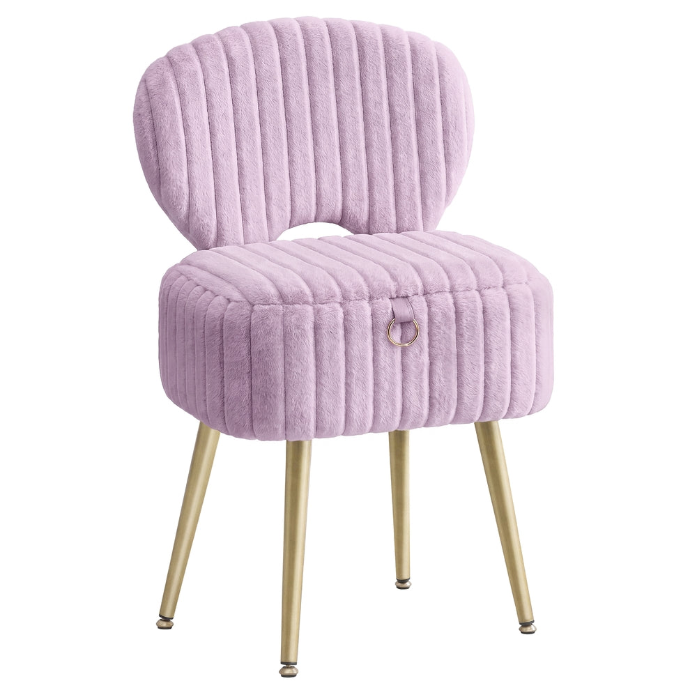 Small Vanity Chair with Storage & Folding Backrest - image 32