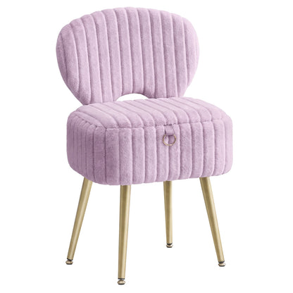 Small Vanity Chair with Storage & Folding Backrest - image 32