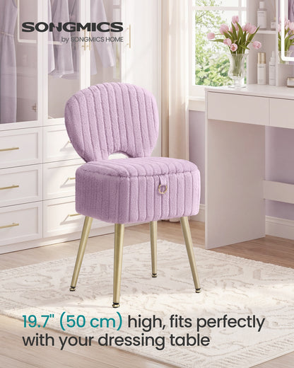 Small Vanity Chair with Storage & Folding Backrest - image 23