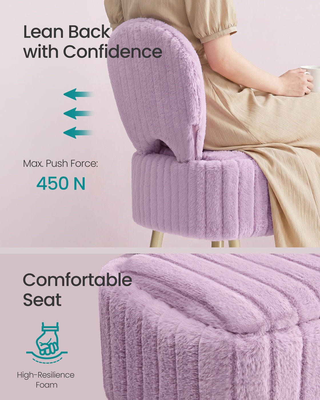 Small Vanity Chair with Storage & Folding Backrest - image 26