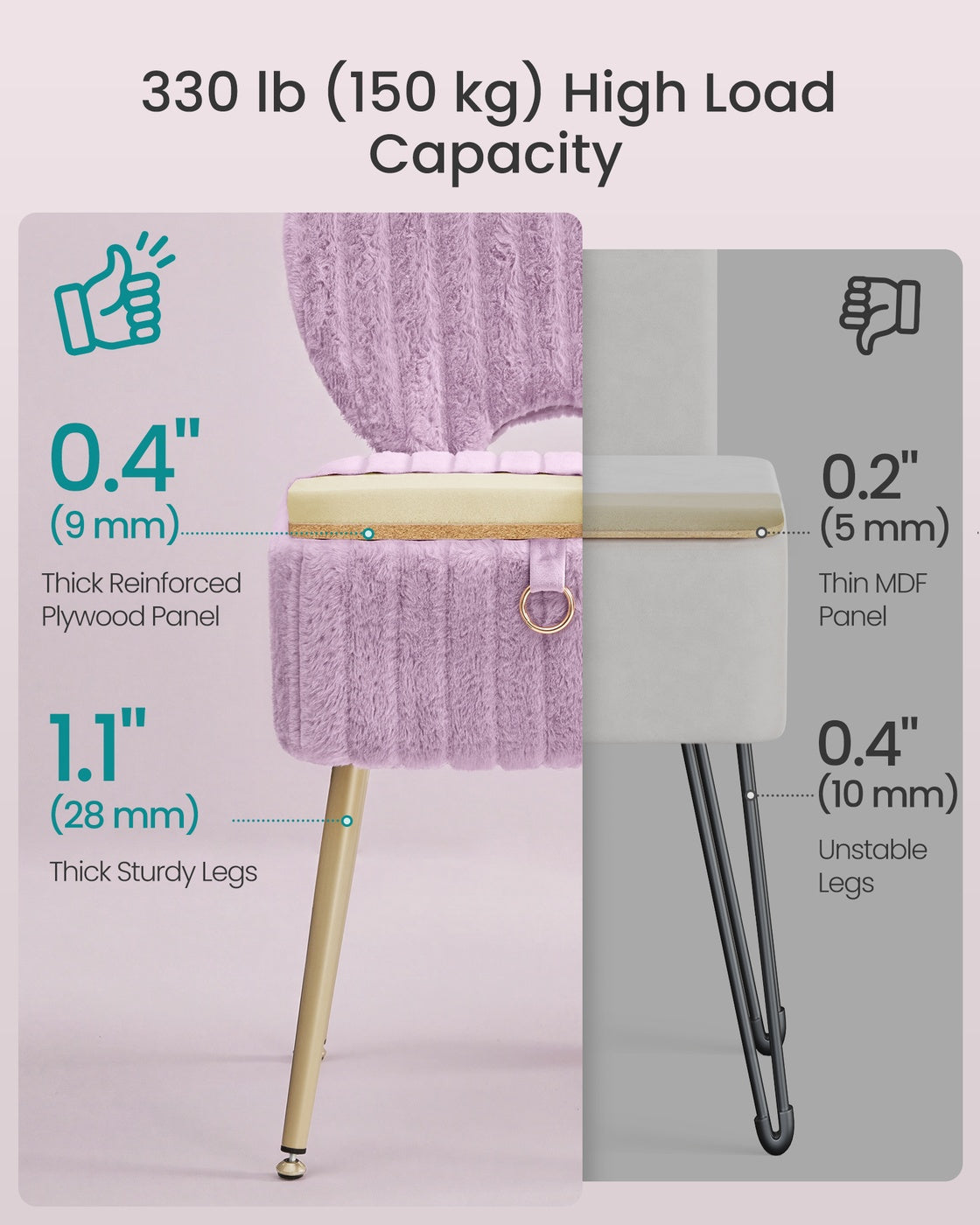 Small Vanity Chair with Storage & Folding Backrest - image 28
