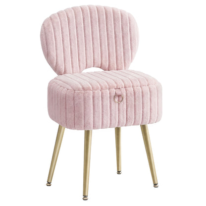 Small Vanity Chair with Storage & Folding Backrest - image 15
