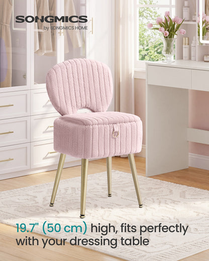 Small Vanity Chair with Storage & Folding Backrest - image 16