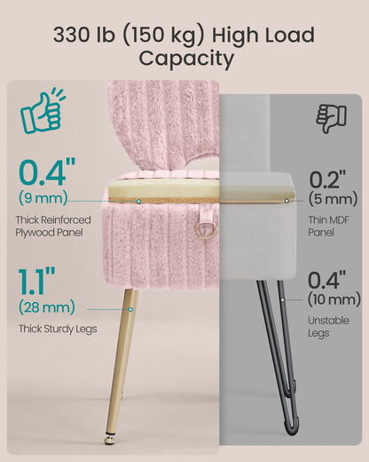 Small Vanity Chair with Storage & Folding Backrest - image 21
