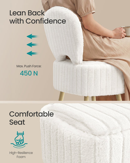 Small Vanity Chair with Storage & Folding Backrest - image 5