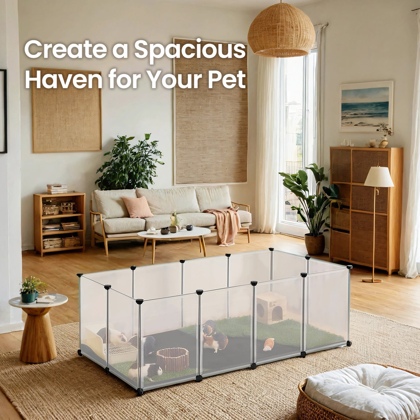 Small Animal Cage, Removable Mat Pet Playpen - image 2