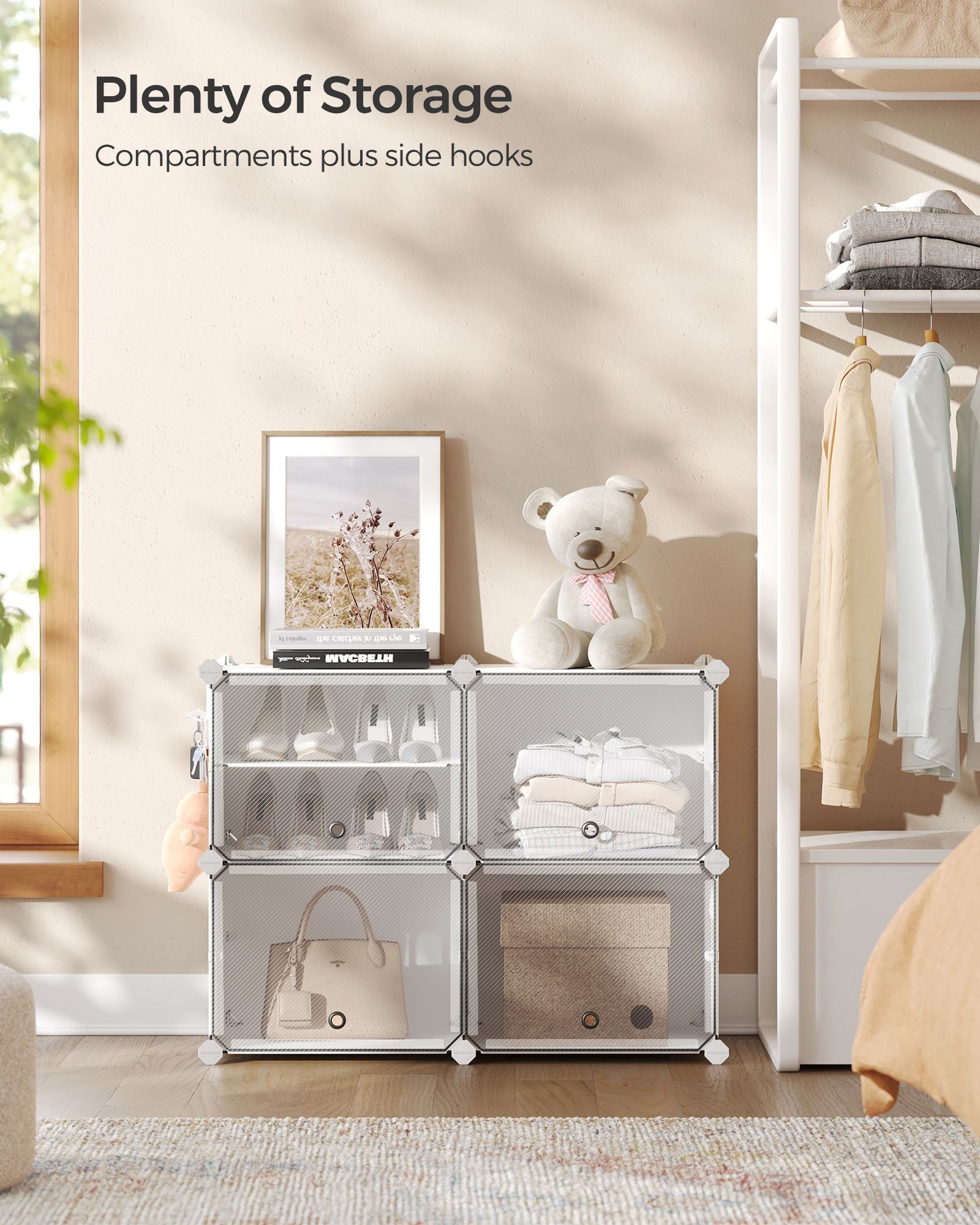 Interlocking Plastic Shoe Rack Cloud White - image 3