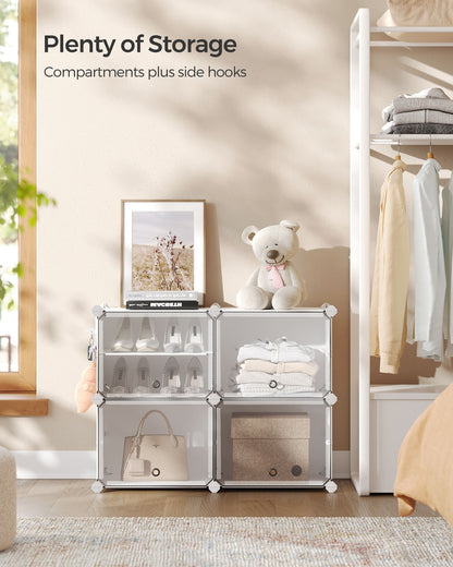 Interlocking Plastic Shoe Rack Cloud White - image 3
