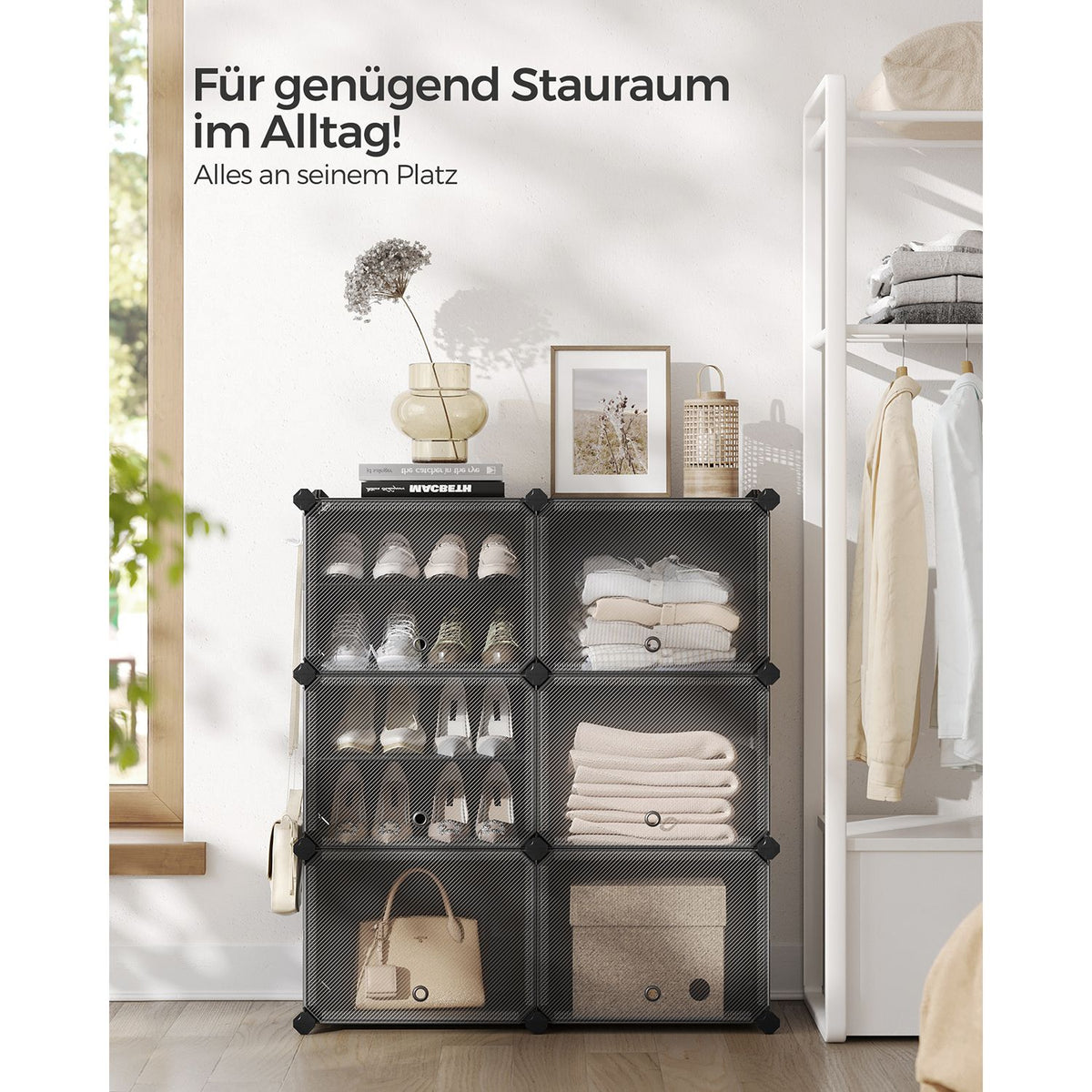 Interlocking Shoe Rack Black