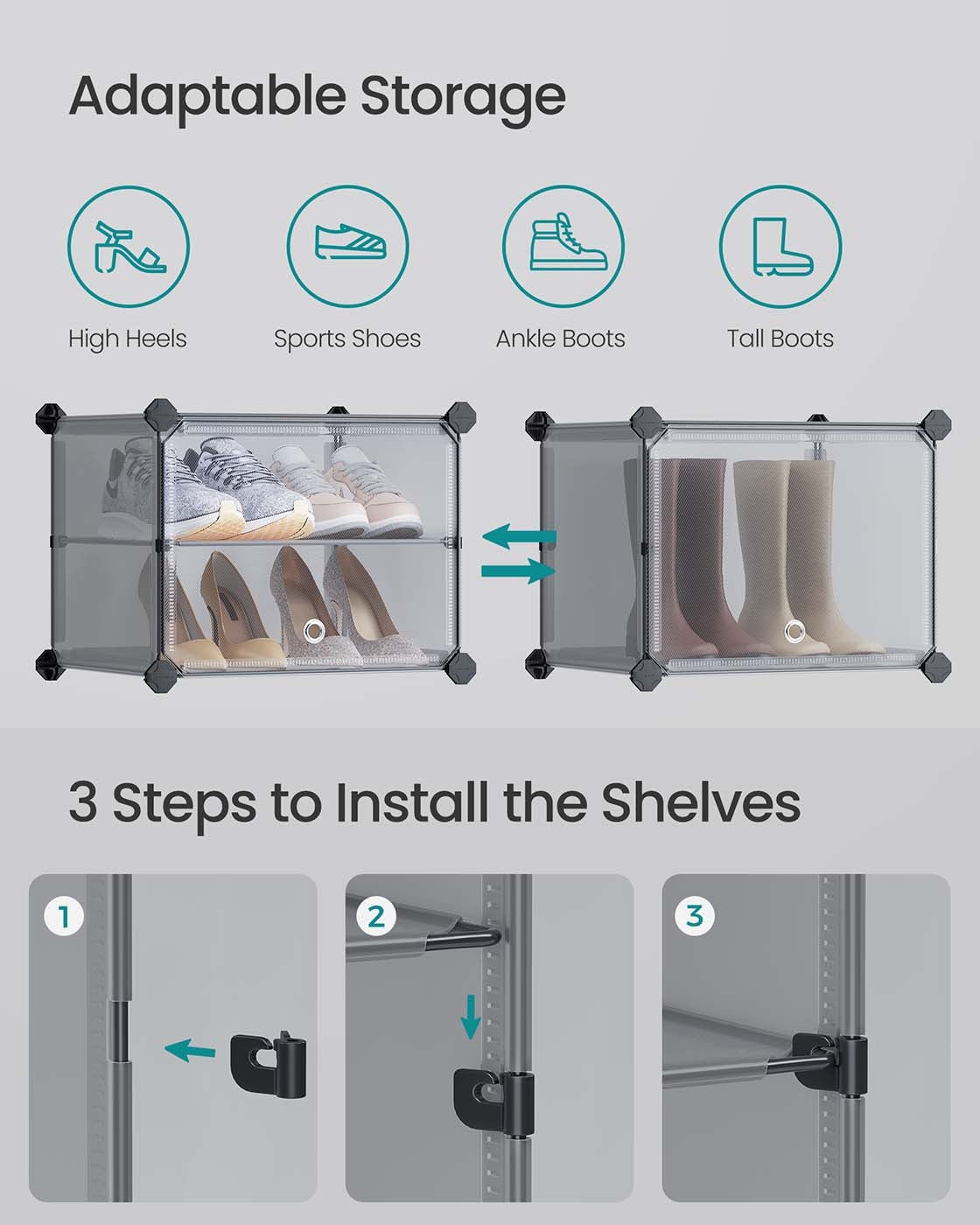 Interlocking Shoe Rack Black - image 26