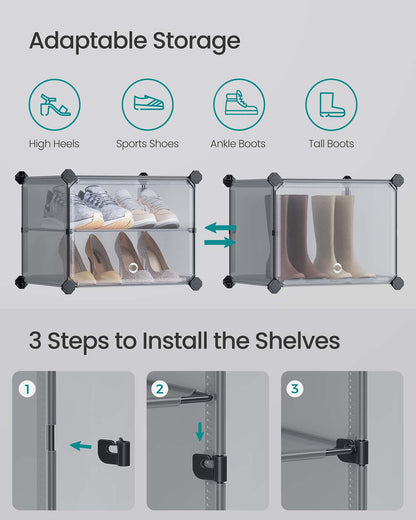 Interlocking Shoe Rack Black - image 26