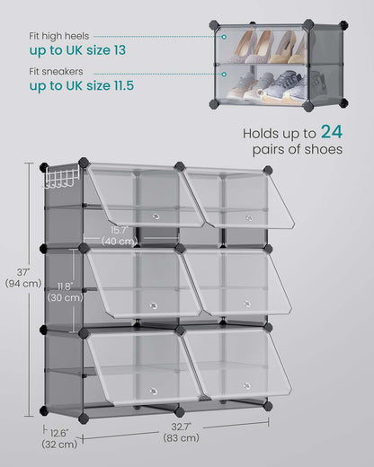 Interlocking Shoe Rack Black - image 27