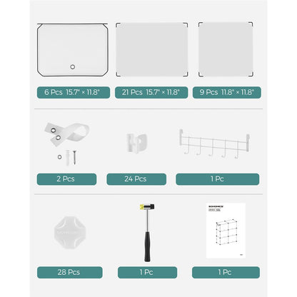 6 Cubes Shoe Organizer with Doors, Holds Up to 24 Pair of Shoes