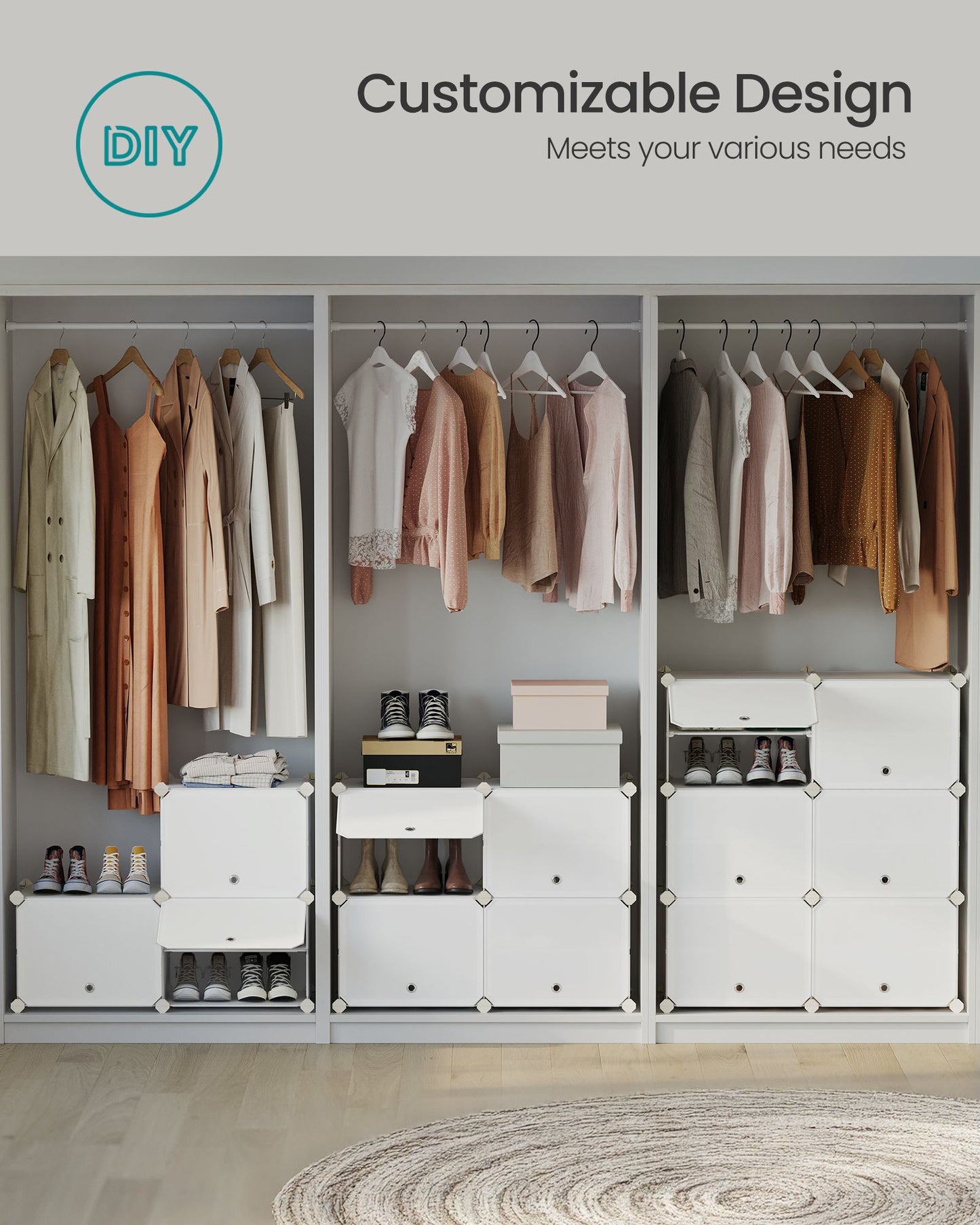 Shoe Rack Organizer, 8-Tier Shoe Storage Cabinet for Closet and Entryway