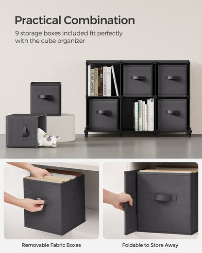 Cube Storage Organizer with Storage Boxes, Set of 6 - image 11