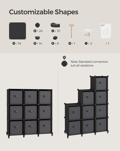 Cube Storage Organizer with Storage Boxes, Set of 6 - image 12