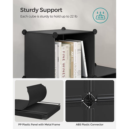 6 Cube Storage Organizer with Feet and Rubber Mallet - HWLEXTRA 