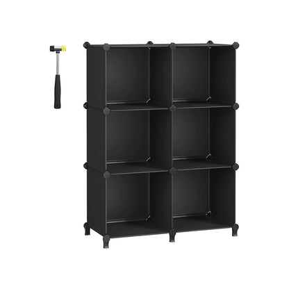 6 Cube Storage Organizer with Feet and Rubber Mallet - HWLEXTRA 