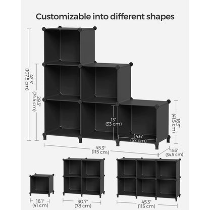 6 Cube Storage Organizer with Feet and Rubber Mallet - HWLEXTRA 