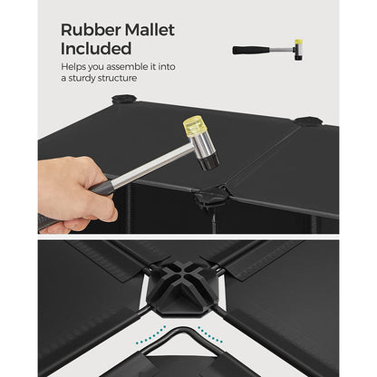 6 Cube Storage Organizer with Feet and Rubber Mallet - HWLEXTRA 
