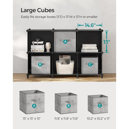 6 Cube Storage Organizer with Feet and Rubber Mallet - HWLEXTRA 