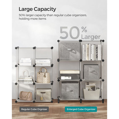 6 Cube Storage Organizer with Feet and Rubber Mallet - HWLEXTRA 
