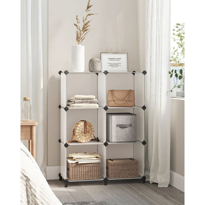 6 Cube Storage Organizer with Feet and Rubber Mallet - HWLEXTRA 